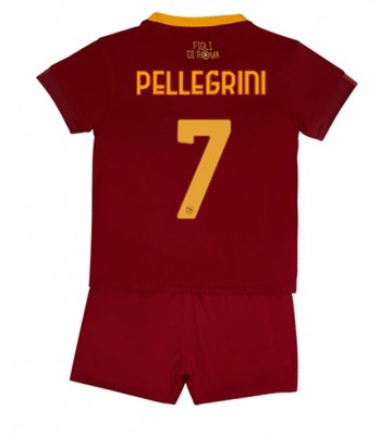 AS Roma Lorenzo Pellegrini #7 Hjemmedraktsett Barn 2022-23 Kortermet (+ Korte bukser)